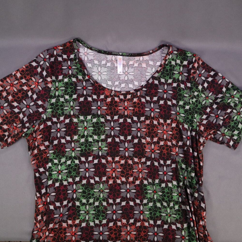 LuLa Roe Women's 3XL Shirt Top Blouse (black/gray mulit floral)